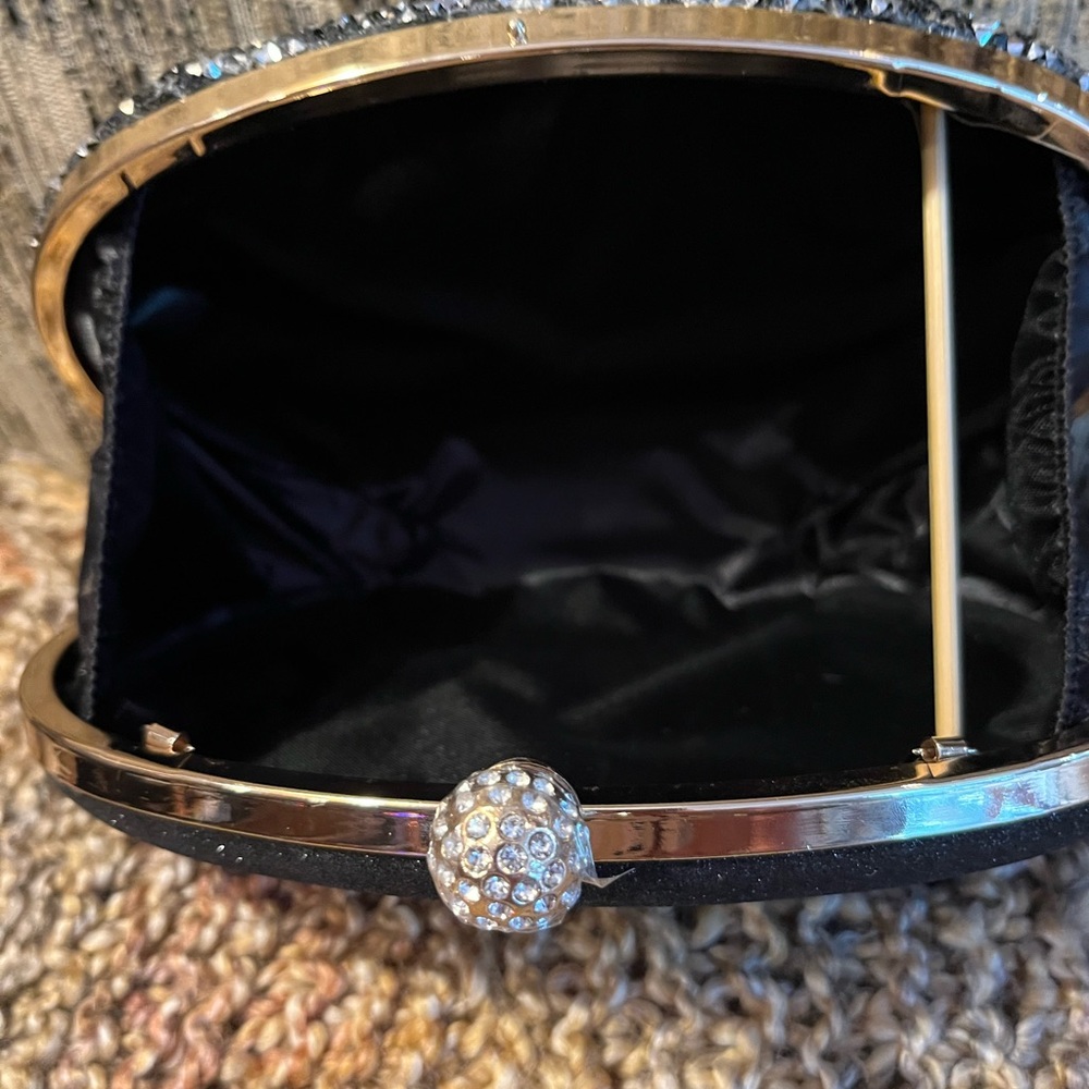 Black and Rhinestone Evening Bag - Picture 4 of 7